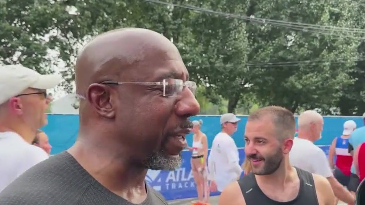 Sen. Raphael Warnock at Peachtree Road Race